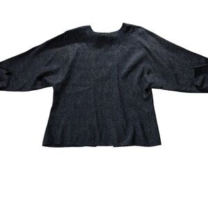 VTG Ann Tjian Kenar Blue White Polka Dot Button Back Top Shirt Size‎ 12 Boho